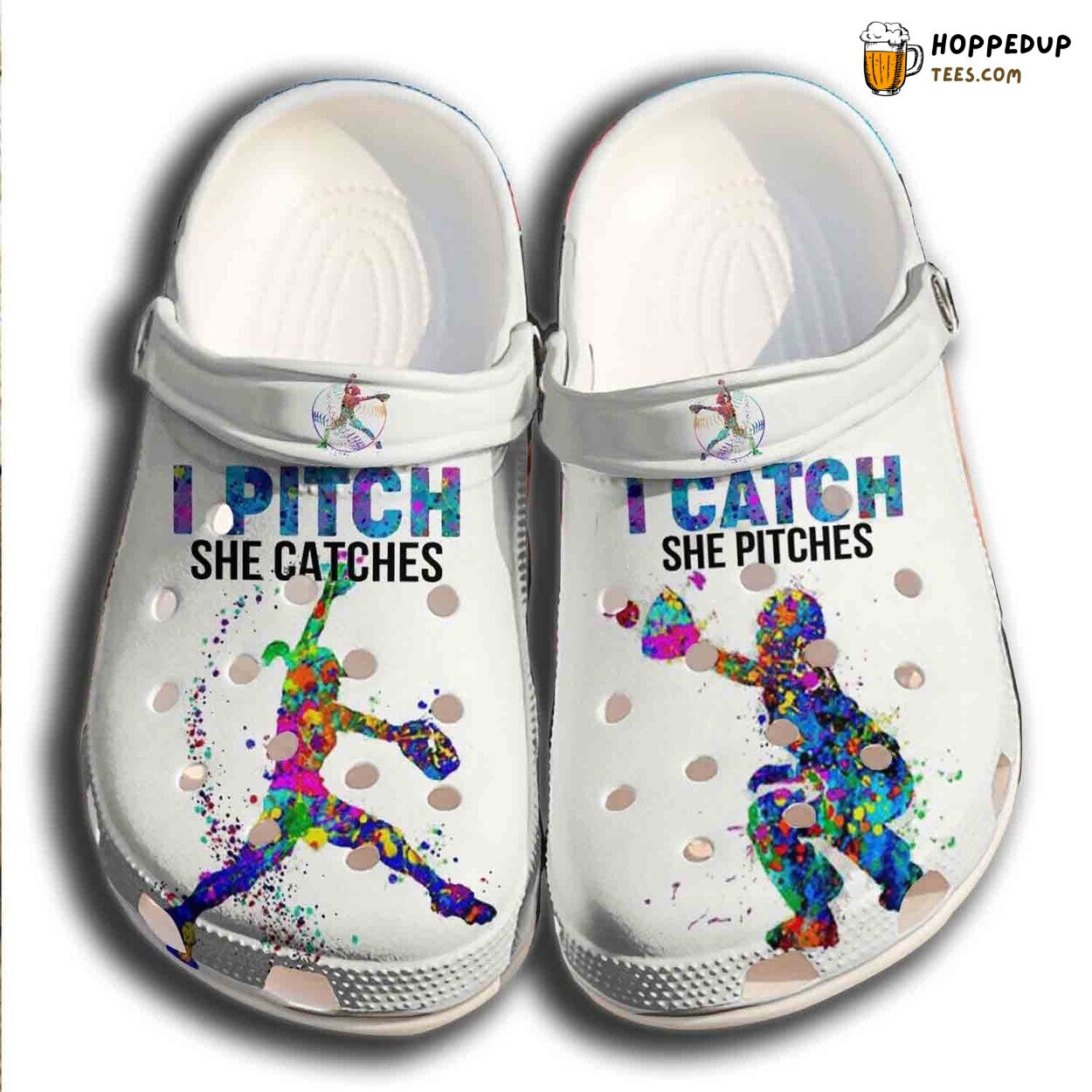 Pitch Catch Shoes Clogs Batter Girl Funny Baseball Theme Unique Gift