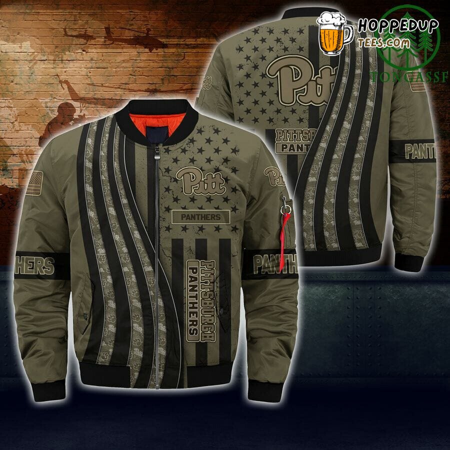 Pittsburgh Panthers NCAA Bomber Jacket in Camouflage Fashion