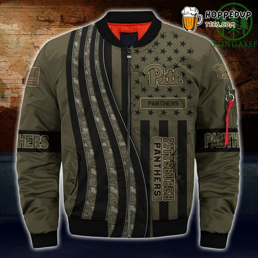 Pittsburgh Panthers NCAA Bomber Jacket in Camouflage Fashion
