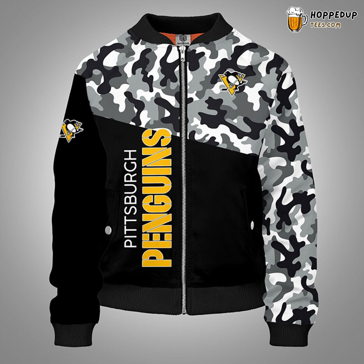 Pittsburgh Penguins NHL Camouflage Black Unique Bomber Jacket Stylish Theme
