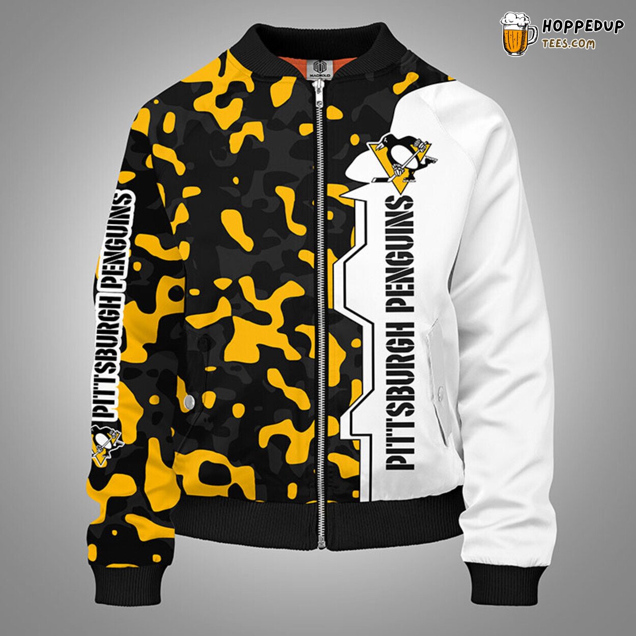 Pittsburgh Penguins NHL Camouflage Yellow Unique Bomber Jacket Stylish Look