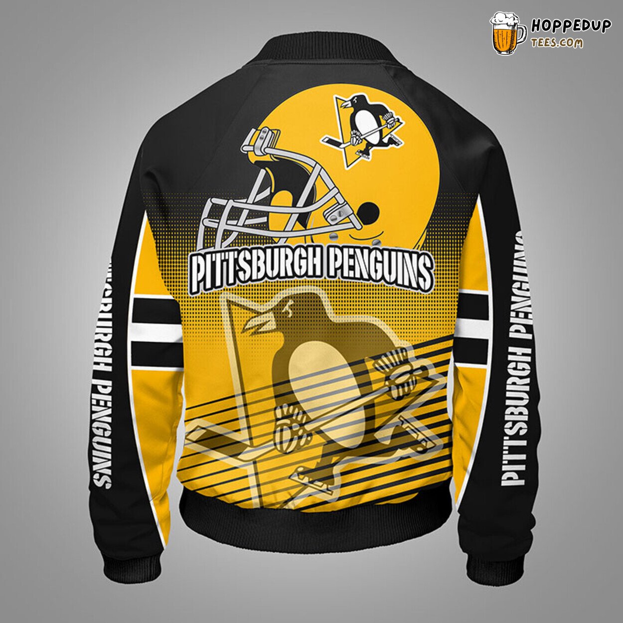 Pittsburgh Penguins NHL Yellow Unisex Bomber Jacket Distinct Look