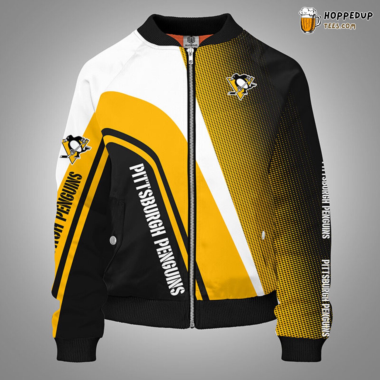 Pittsburgh Penguins NHL Yellow Unisex Bomber Jacket Distinct Stylish Look
