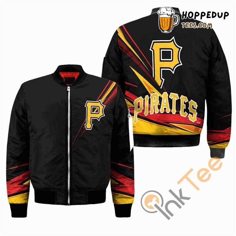Pittsburgh Pirates Solid Black MLB Supporter Bomber Jacket Fit