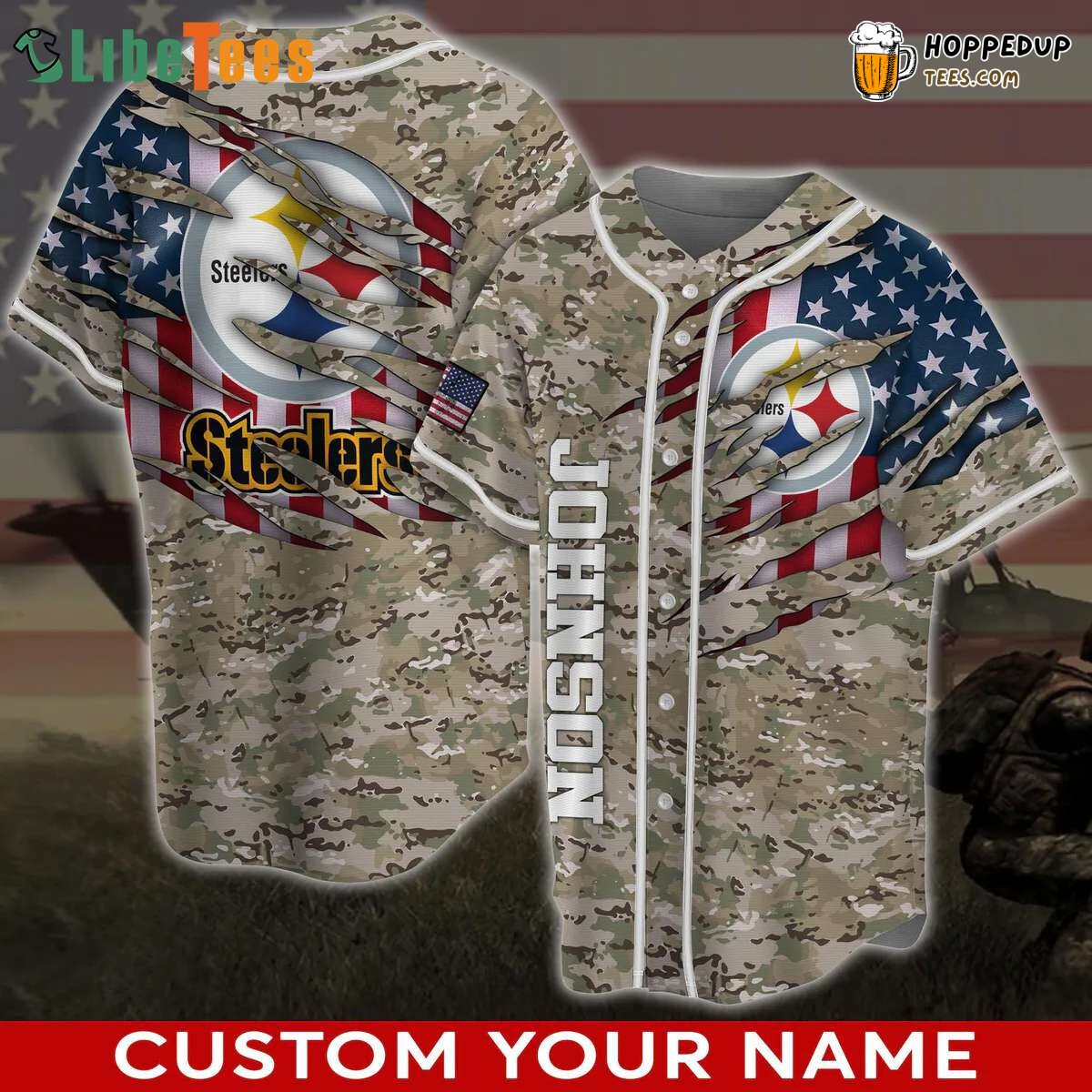 Pittsburgh Steelers Baseball Jersey Camo Pattern Perfect Gifts For Your Loved Ones Jersey Shirt