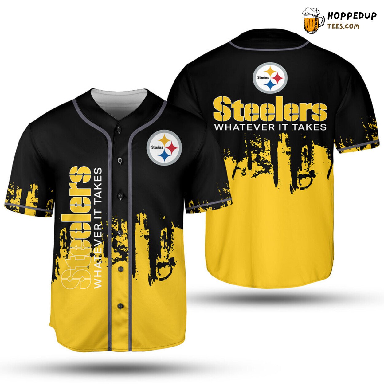 Pittsburgh Steelers Baseball Jersey Whatever It Takes Motto