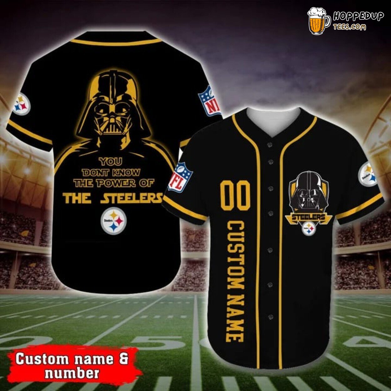 Pittsburgh Steelers Darth Vader Star Wars 3D Print Baseball Jersey Model