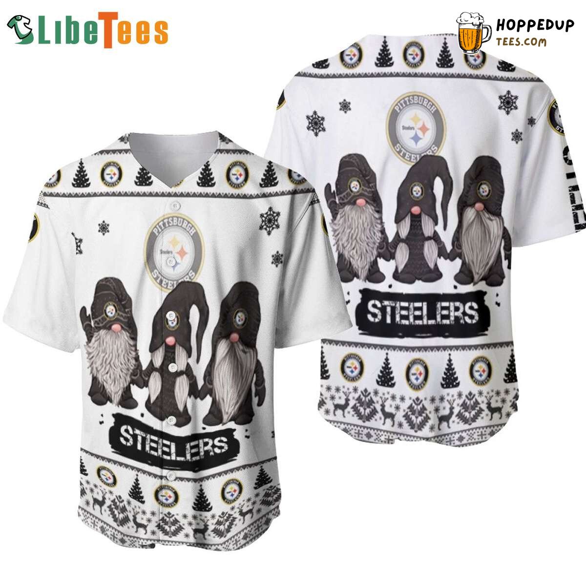 Pittsburgh Steelers Gnomes Christmas Baseball Jersey Holiday Spirit