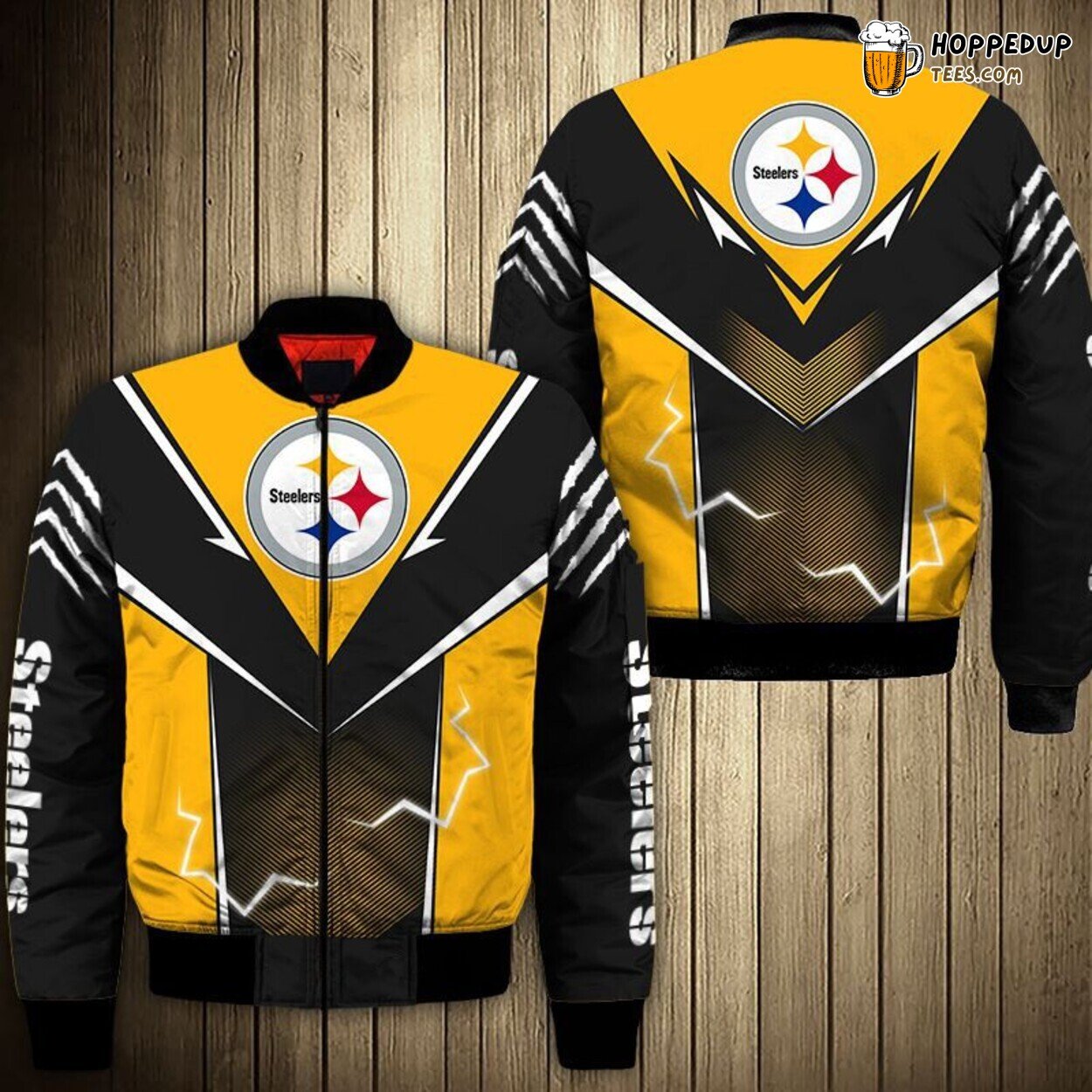 Pittsburgh Steelers Lightning Graphic Elite Bomber Jacket Men