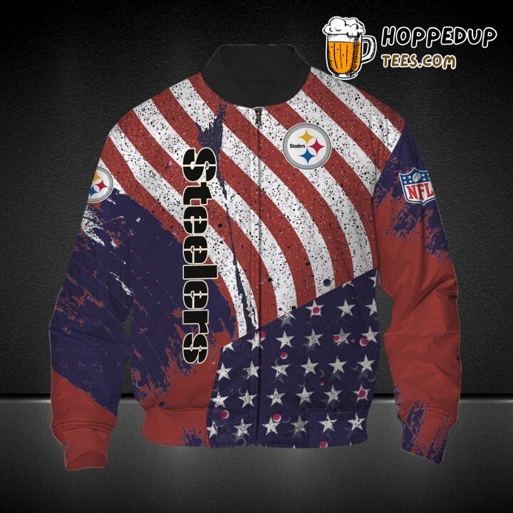 Pittsburgh Steelers NFL American Flag Patriotic Bomber Jacket
