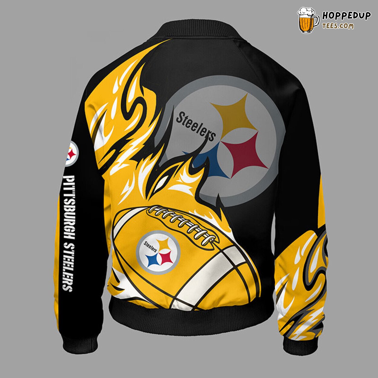 Pittsburgh Steelers NFL Bomber Jacket Distinct Yellow Finish