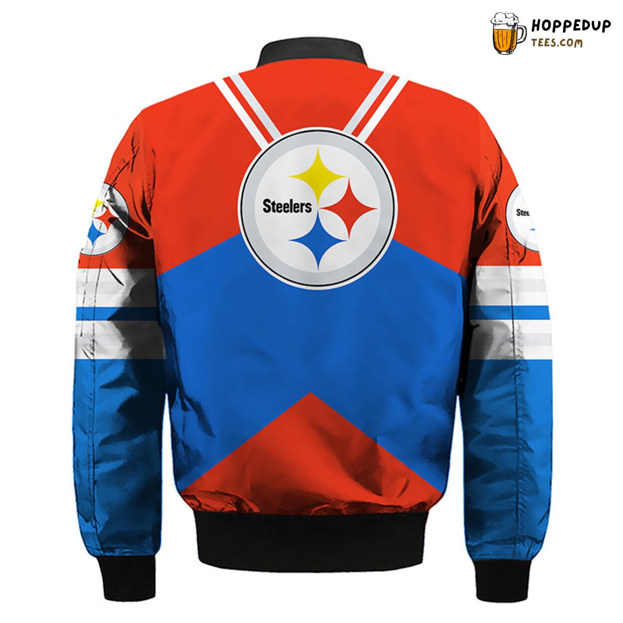 Pittsburgh Steelers NFL Bomber Jacket Red Blue Signature Design