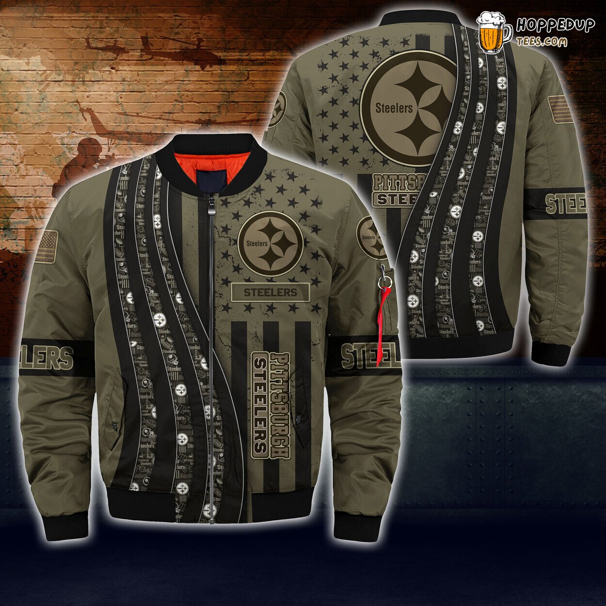 Pittsburgh Steelers NFL Camo Bomber Jacket Seasonal Exclusive Collection