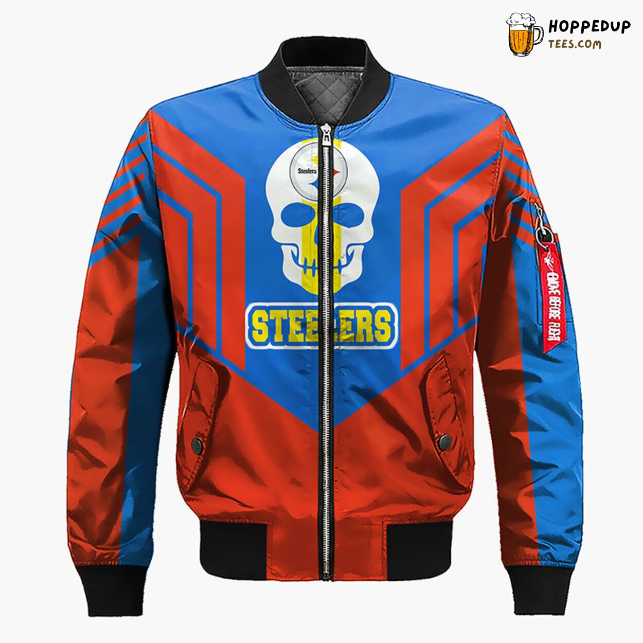Pittsburgh Steelers NFL Skull Red Blue Bomber Jacket Unique Look