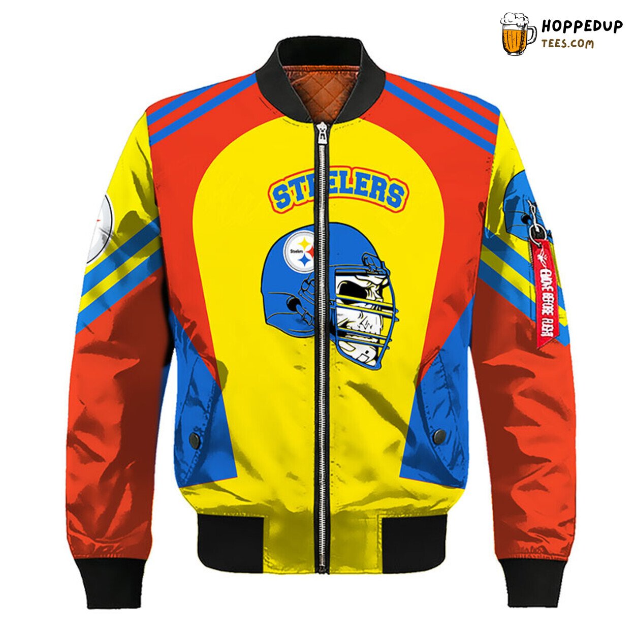 Pittsburgh Steelers NFL Skull Red Yellow Bomber Jacket Unique Theme
