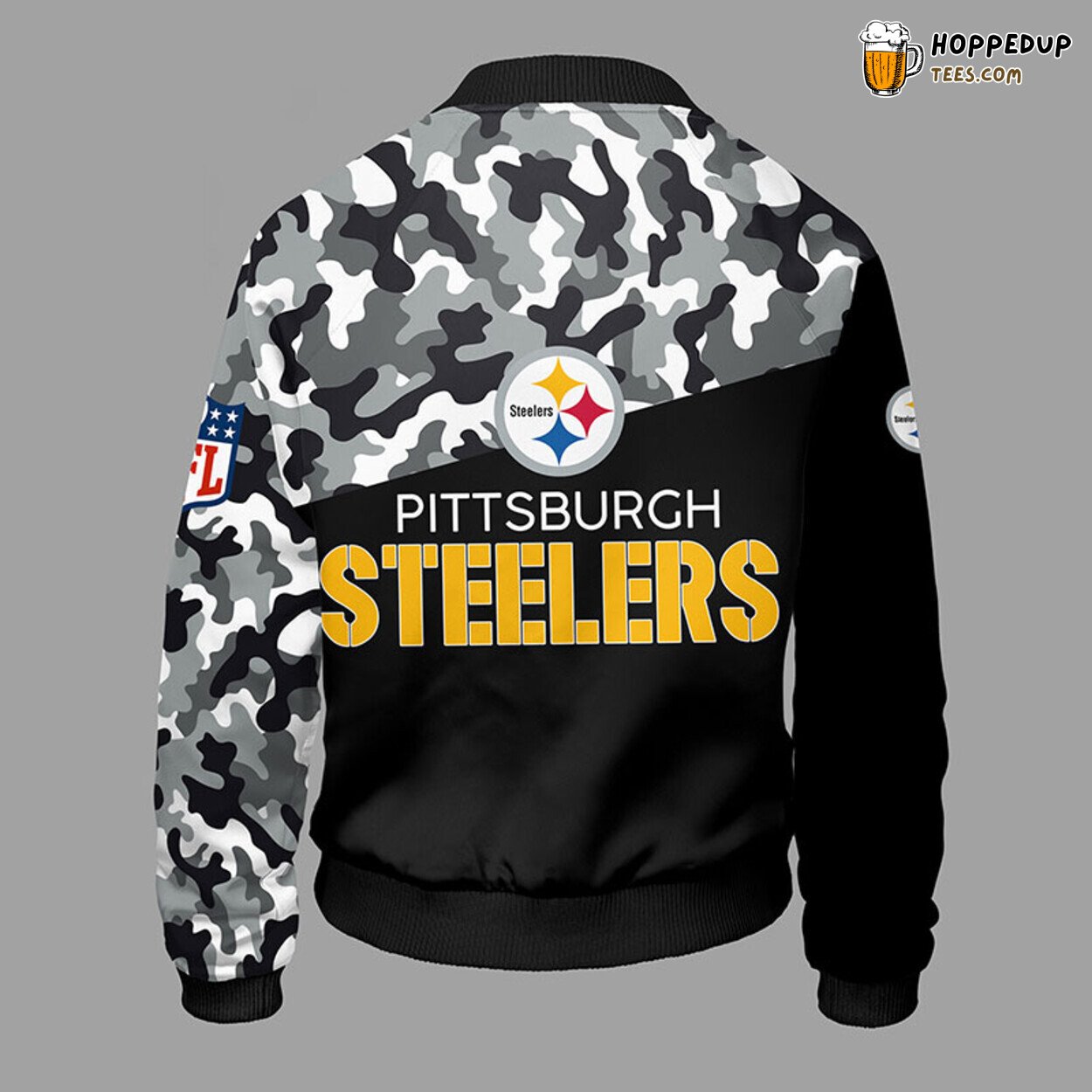 Pittsburgh Steelers NFL Unique Camouflage Yellow Bomber Jacket