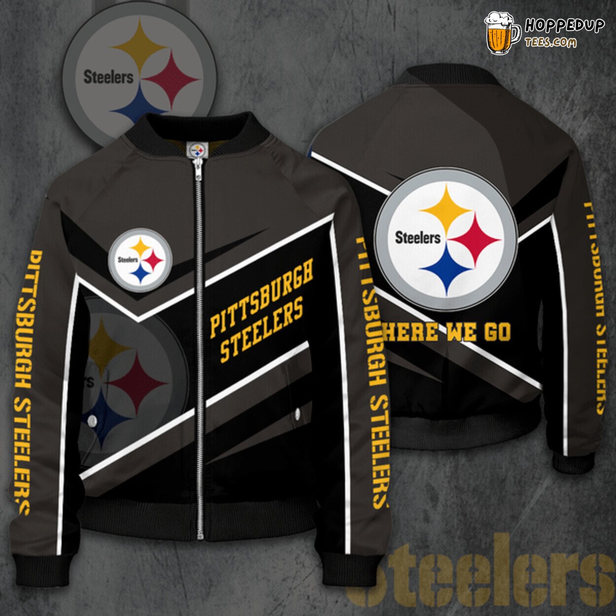 Pittsburgh Steelers PS Authentic NFL Bomber Jacket Design