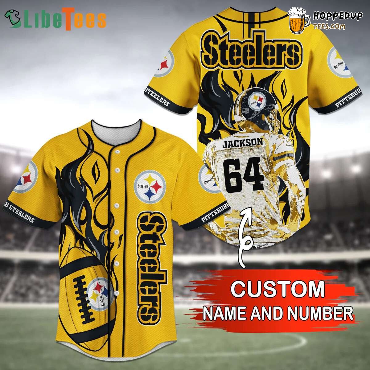 Pittsburgh Steelers Rugby Fire Jackson Baseball Jersey
