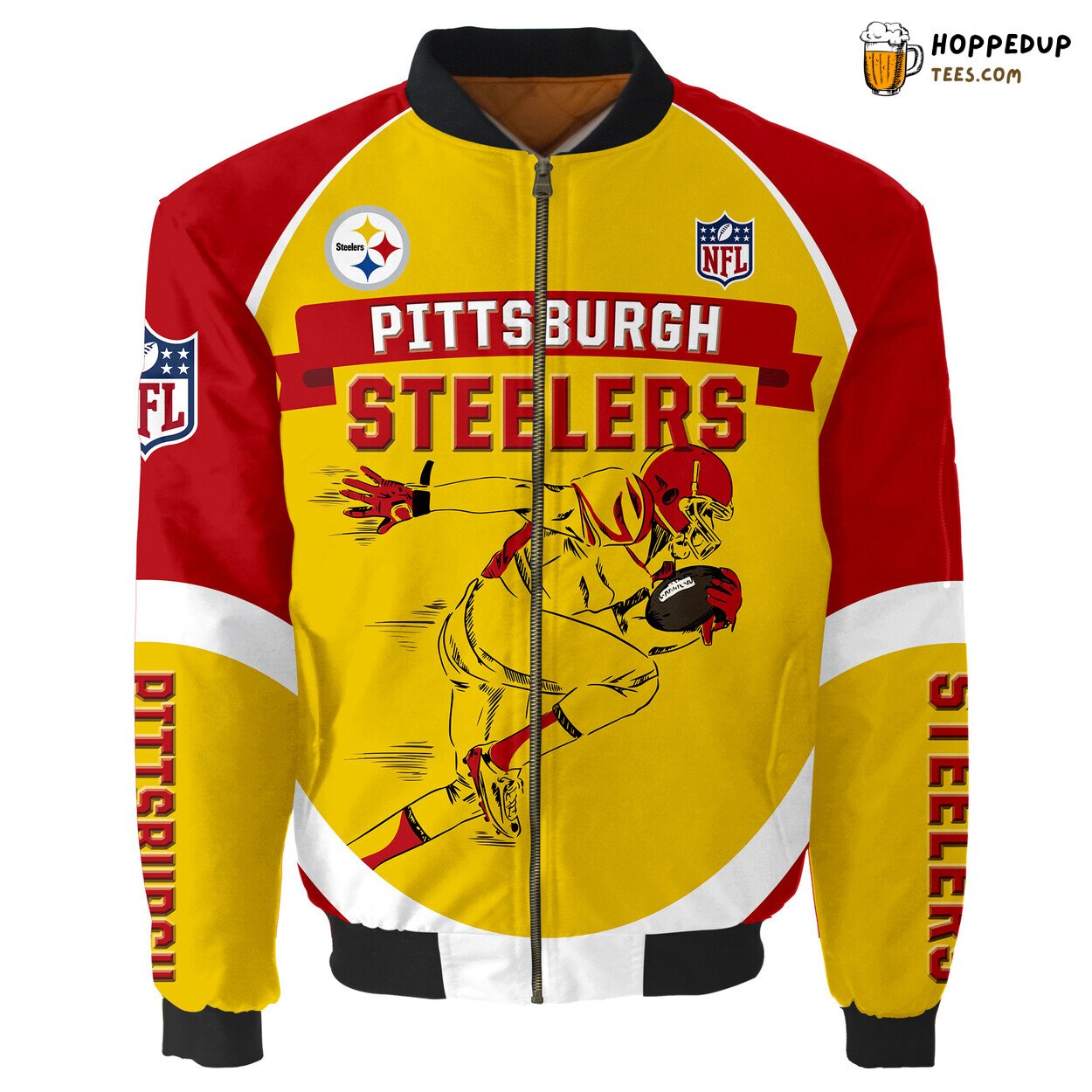 Pittsburgh Steelers Running Men Design Bomber Jacket Special Gift to Fans