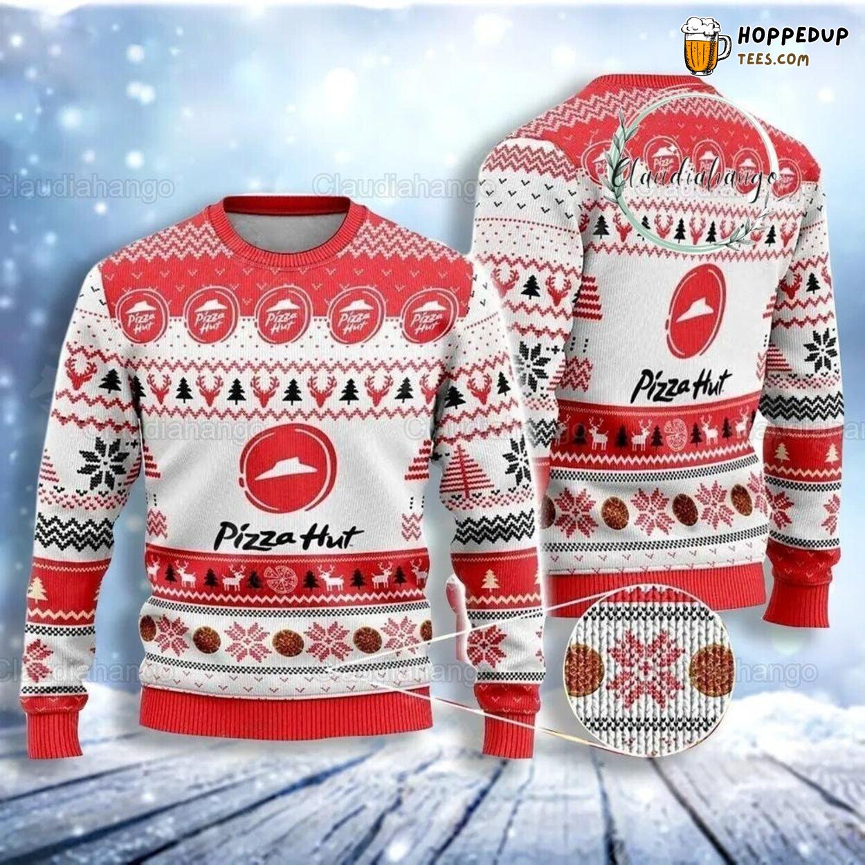Pizza Hut Ugly Christmas Sweater Unique Festive Fast Food Style
