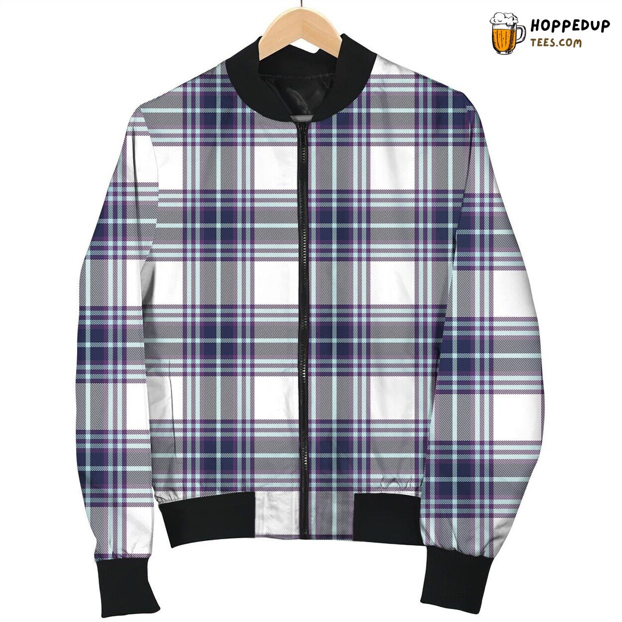 Plaid Green Pattern Bomber Jacket Winter Classic Stylish Design