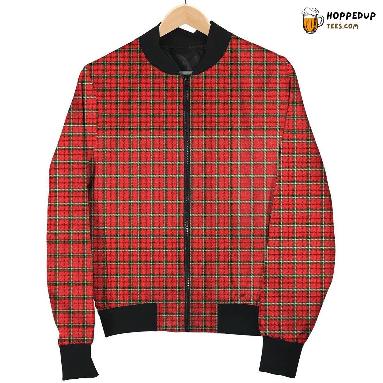Plaid Red Pattern Bomber Jacket