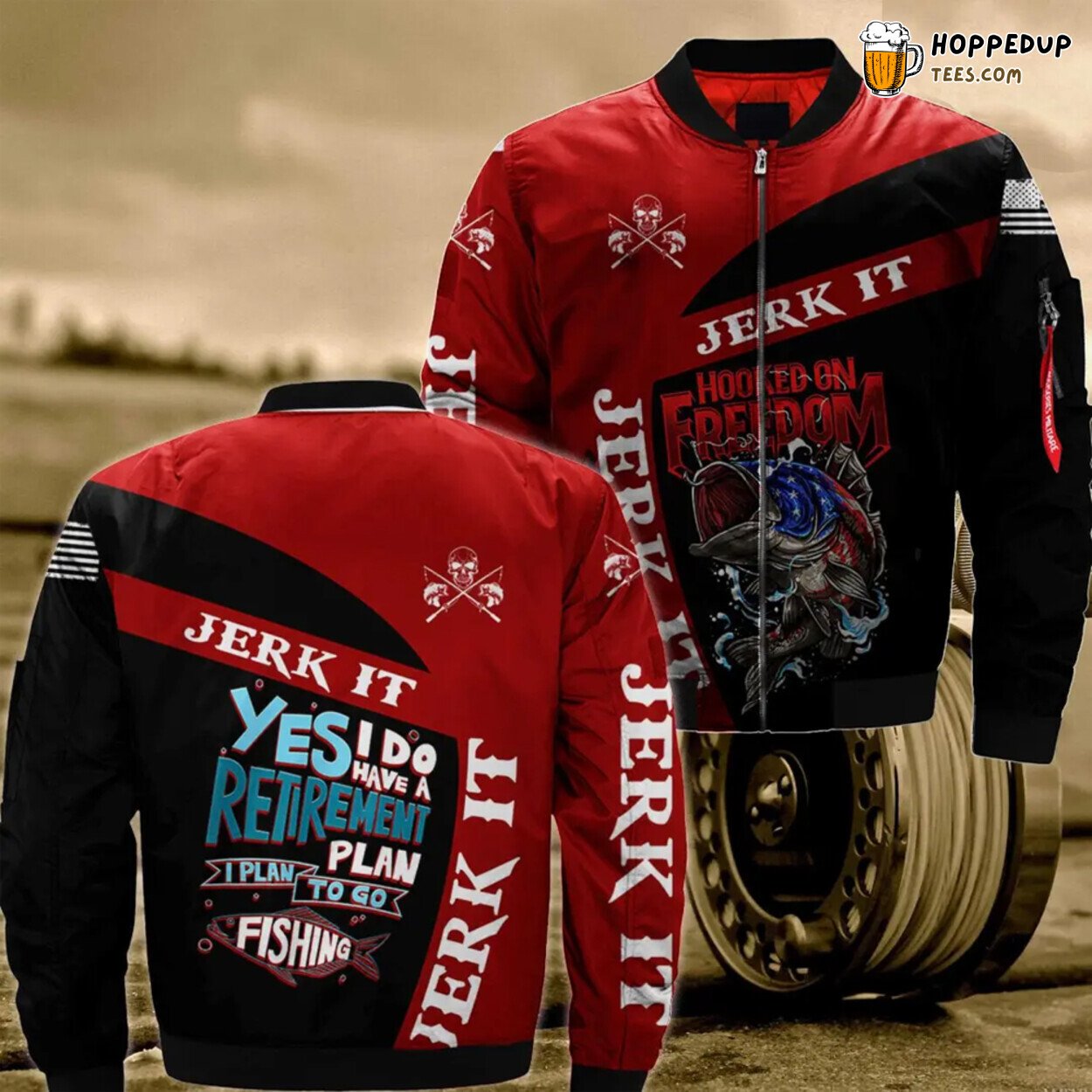 Plan Your Retirement with Fishing Ocean City Report Bomber Jacket