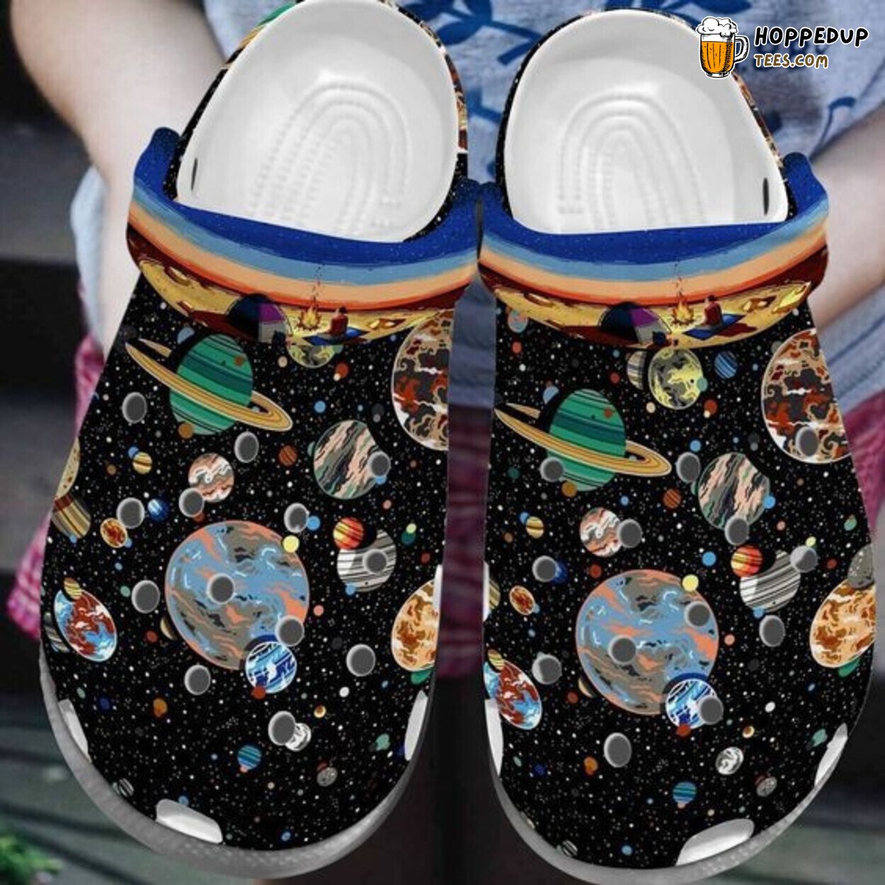 Planet Space Galaxy Camping Theme Rubber Clog Shoes Comfy Footwear for Fans