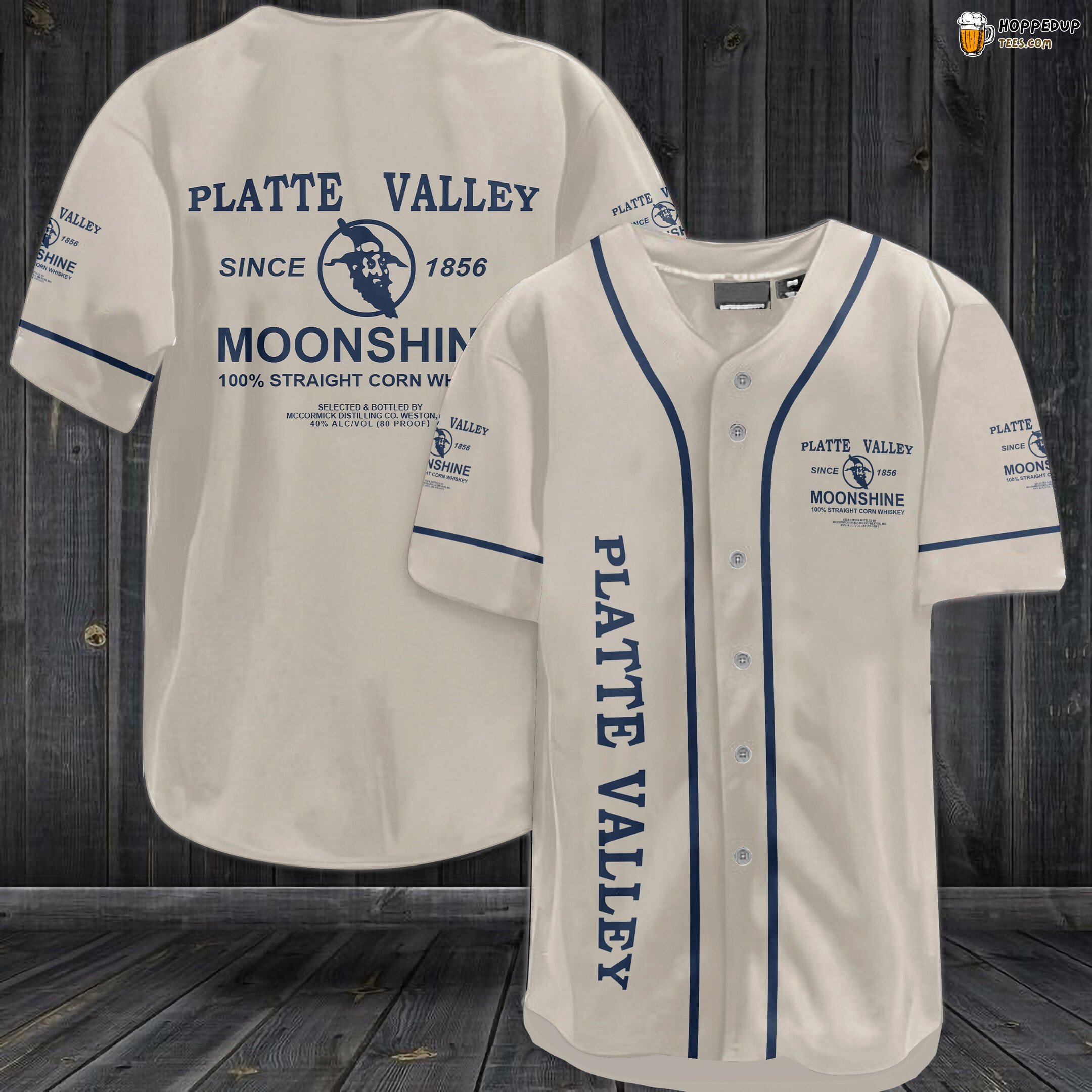 Platte Valley Moonshine Whiskey Baseball Jersey White Unisex Jersey Shirt