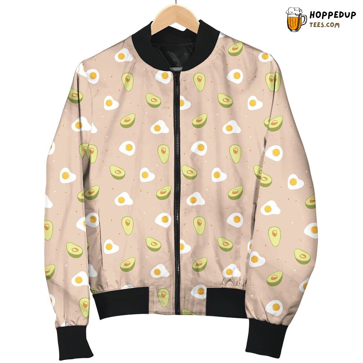 Playful Avocado Egg Winter Bomber Jacket Tailored Unique Elegance Design