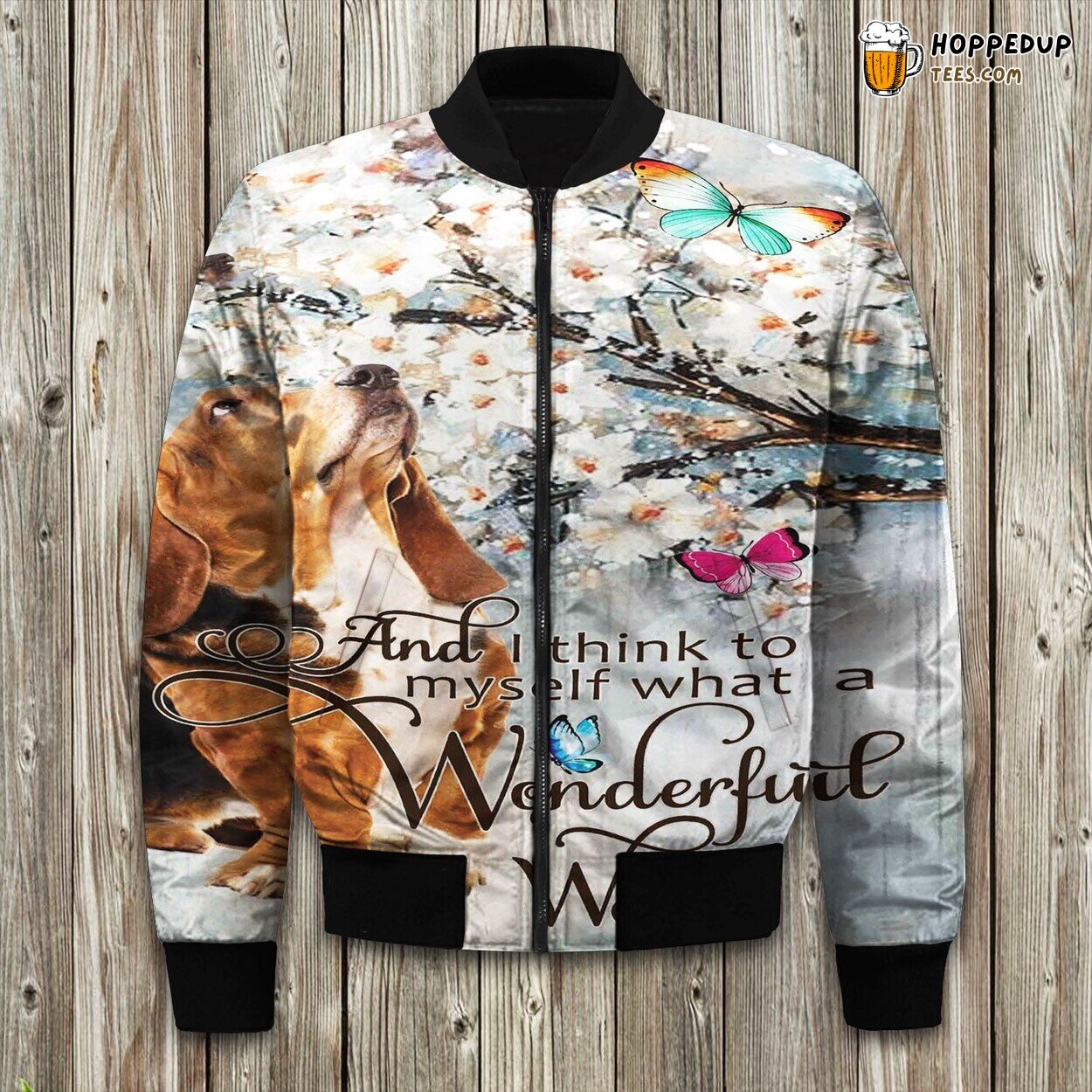 Playful Basset Hound Winter Bomber Jacket Tailored Unique Elegance Precision