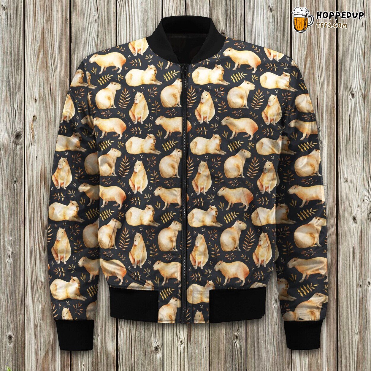 Playful Beagle Pattern Winter Bomber Jacket Tailored Unique Elegance Craft