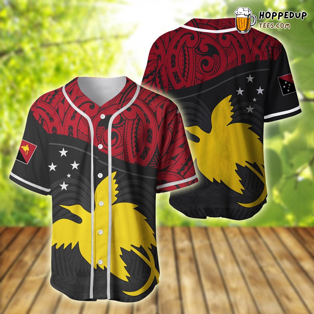 PNG Flag Raggiana Bird Paradise 3D Printed Baseball Tee Jersey