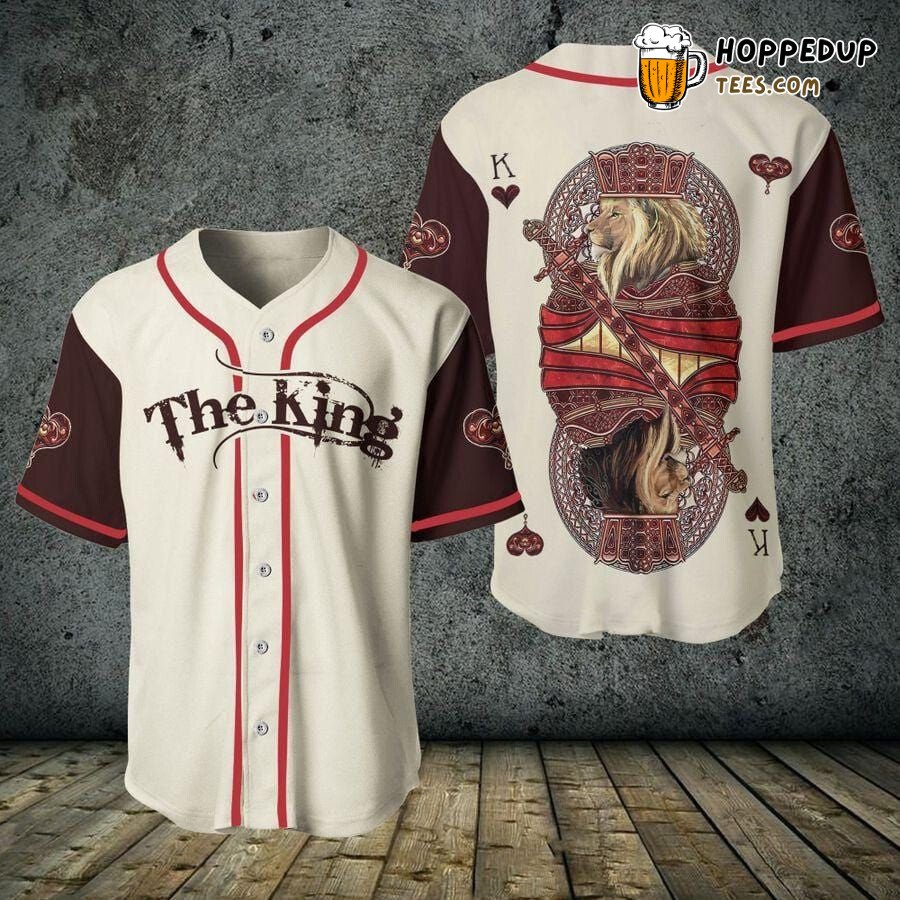 Poker King Lion Themed Baseball Jersey Unique Distinctive Design Edition