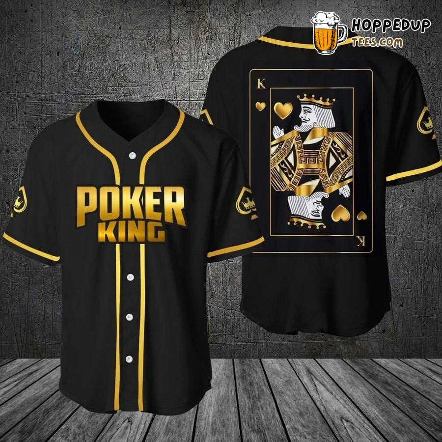 Poker King Theme Dark Hue Baseball Jersey Unique Distinctive Design Look