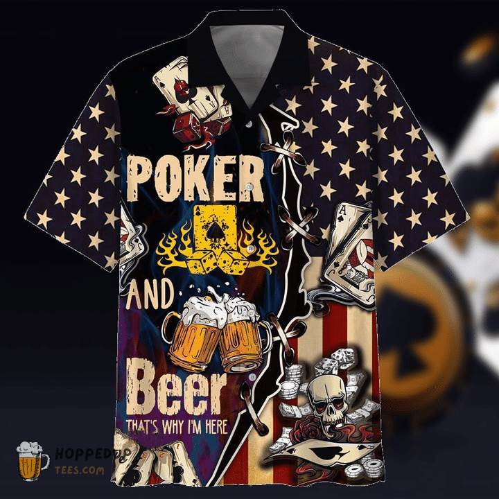Poker Player And Beer Cool Hawaiian Shirts