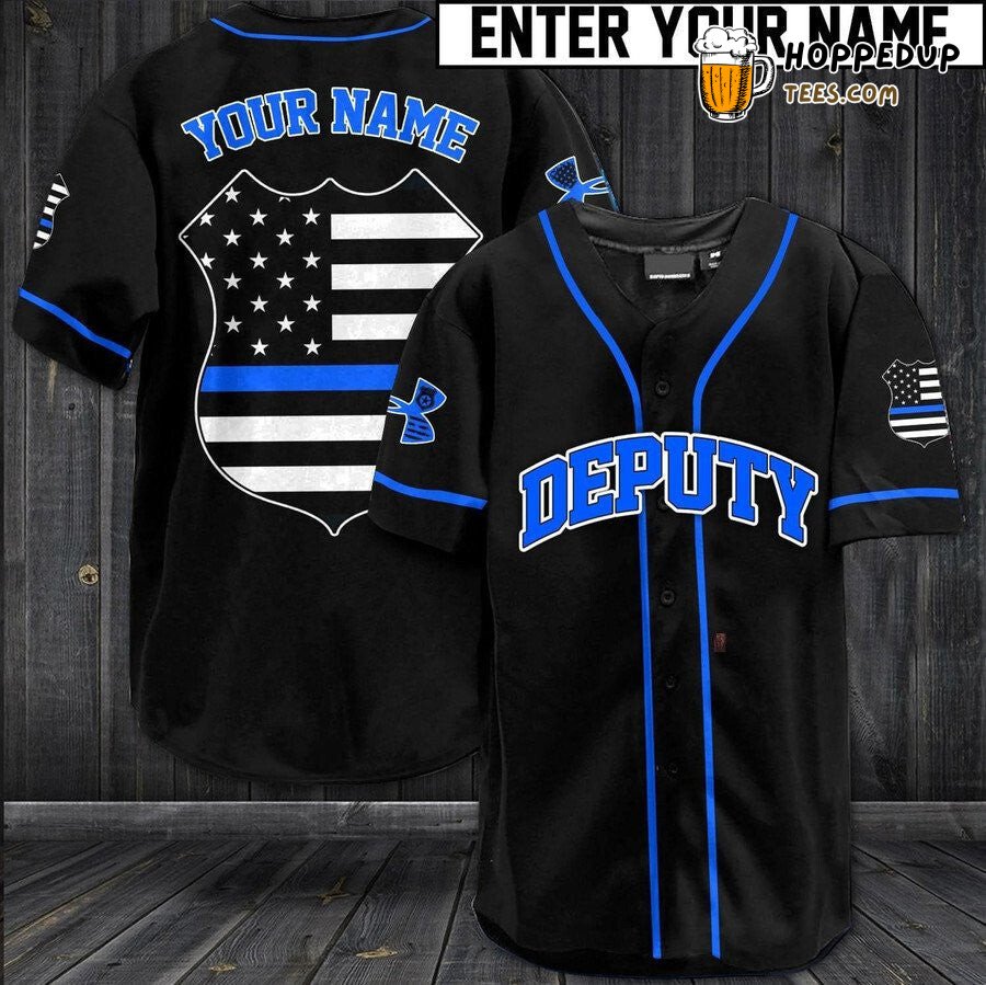 Police Deputy Inspired Unique Baseball Jersey Personalized Distinctive Style