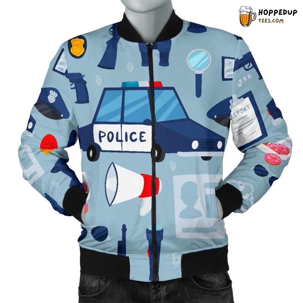 Police Force Profession Design Men’s Bomber Jacket Unique Pattern Tribute