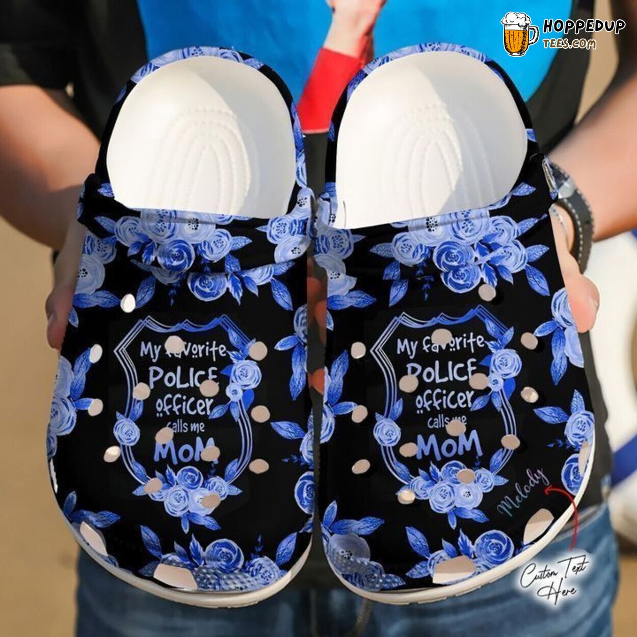 Police Officer Proud Mom Personalized Classic Comfortable Clogs Shoes