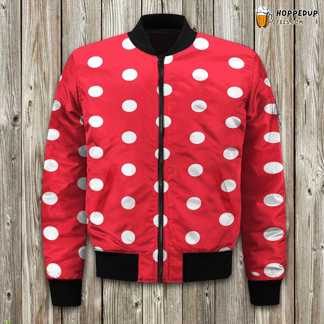 Polka Dot Red Pattern Bomber Jacket