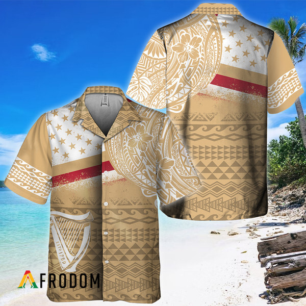 Polynesian Beige Guinness Beer Hawaiian Shirt HU