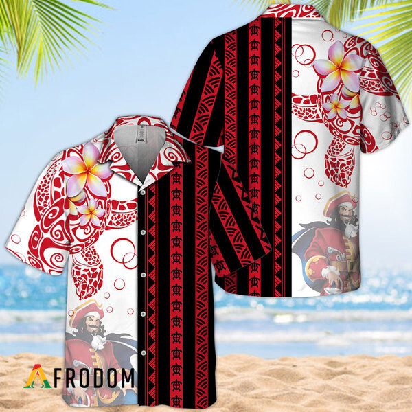 Polynesian Blend Ocean Turtle Captain Morgan Hawaiian Shirt HU