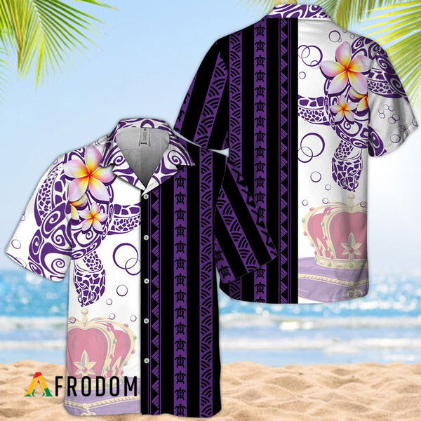 Polynesian Blend Ocean Turtle Crown Royal Hawaiian Shirt HU