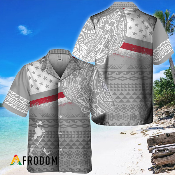 Polynesian Grey Johnnie Walker Hawaiian Shirt HU