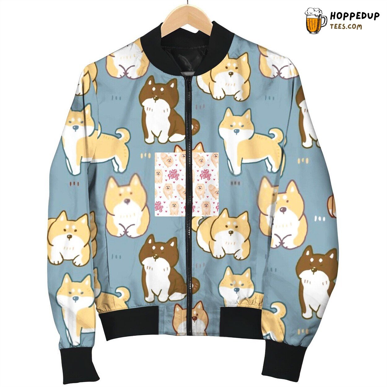 Pomeranian Cute Poms Bomber Jacket