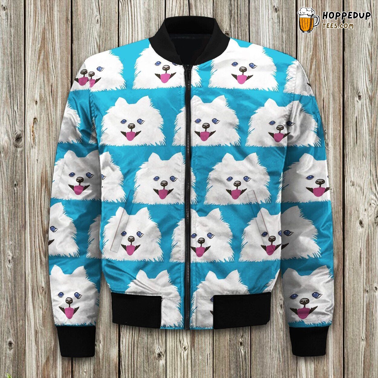 Pomeranians Pattern Bomber Jacket