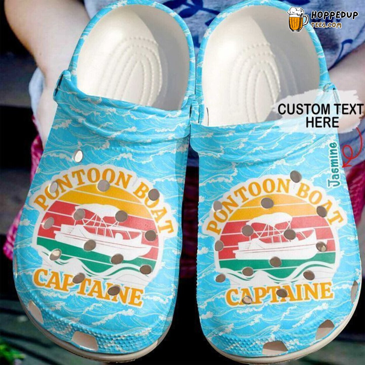 Pontoon Personalized Captain Theme Durable Clog Shoes