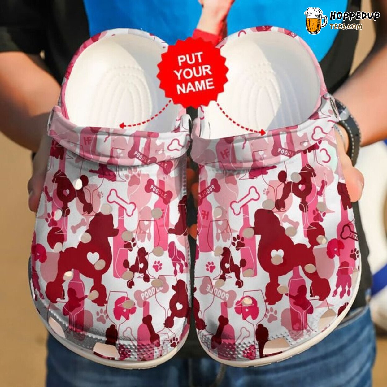 Poodle Wine Custom Design Comfortable Clogs Canine Lover Shoes