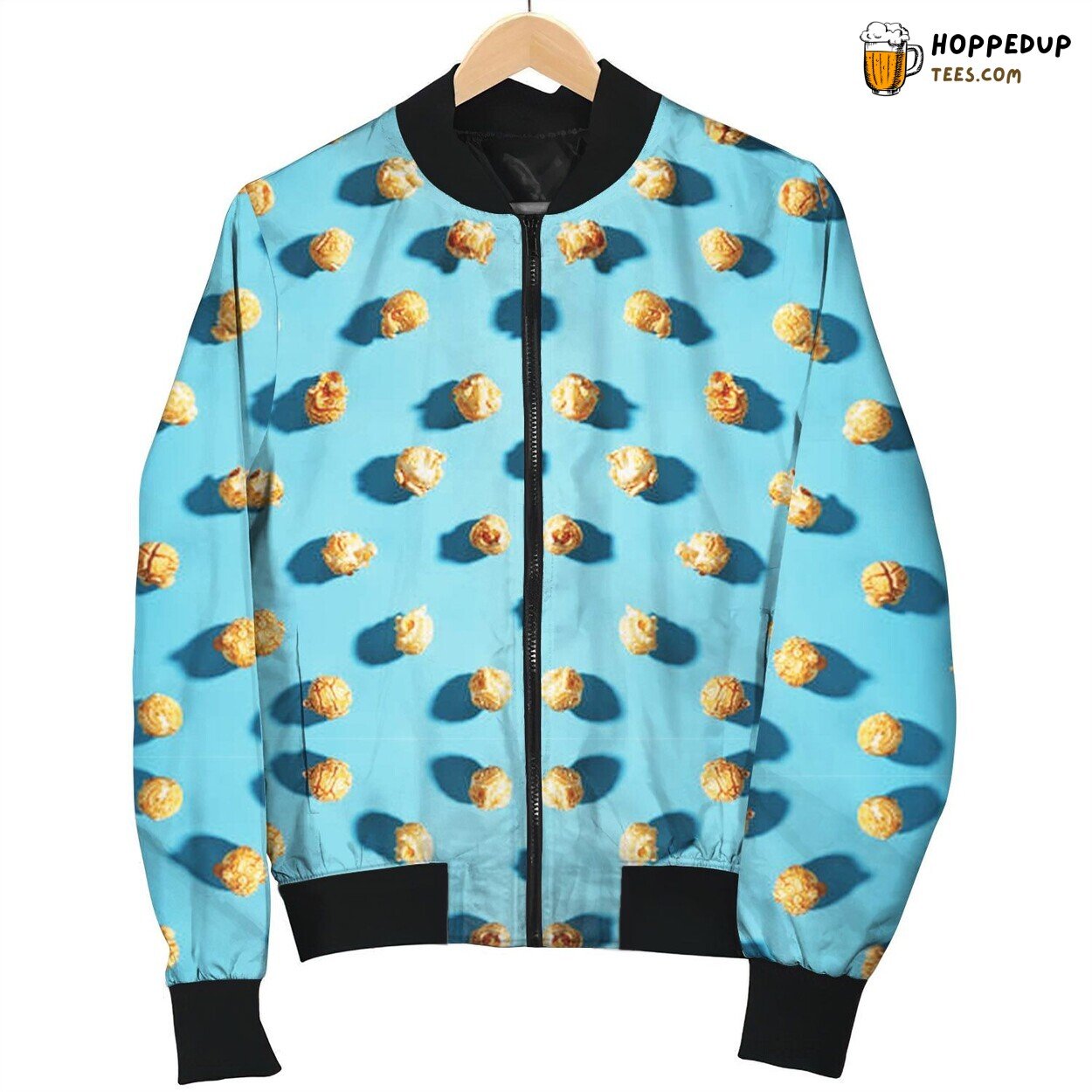 Popcorn 3D Pattern Bomber Jacket