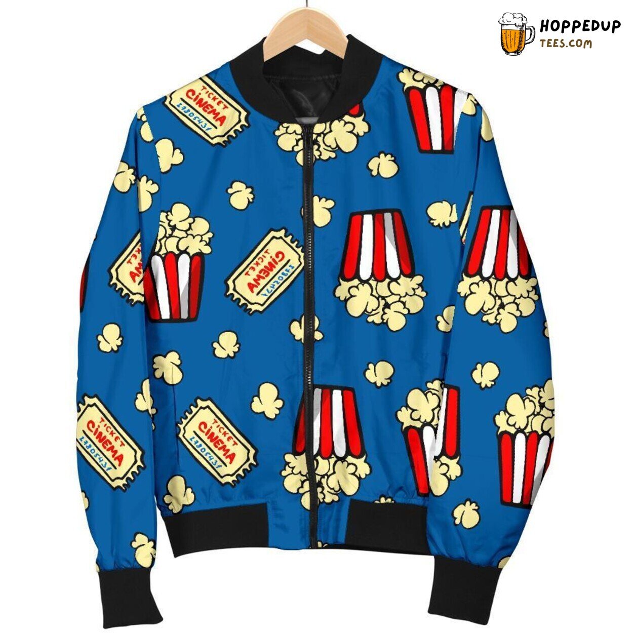 Popcorn Movie Snack Design Men’s Bomber Jacket Unique Pattern Showcase Popcorn Movie Snack Design Men’s Bomber Jacket Unique Pattern Showcase